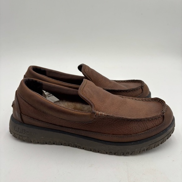 L.L. Bean Men’s 7 Brown Leather All Week Moccasin Slippers - Picture 1 of 7